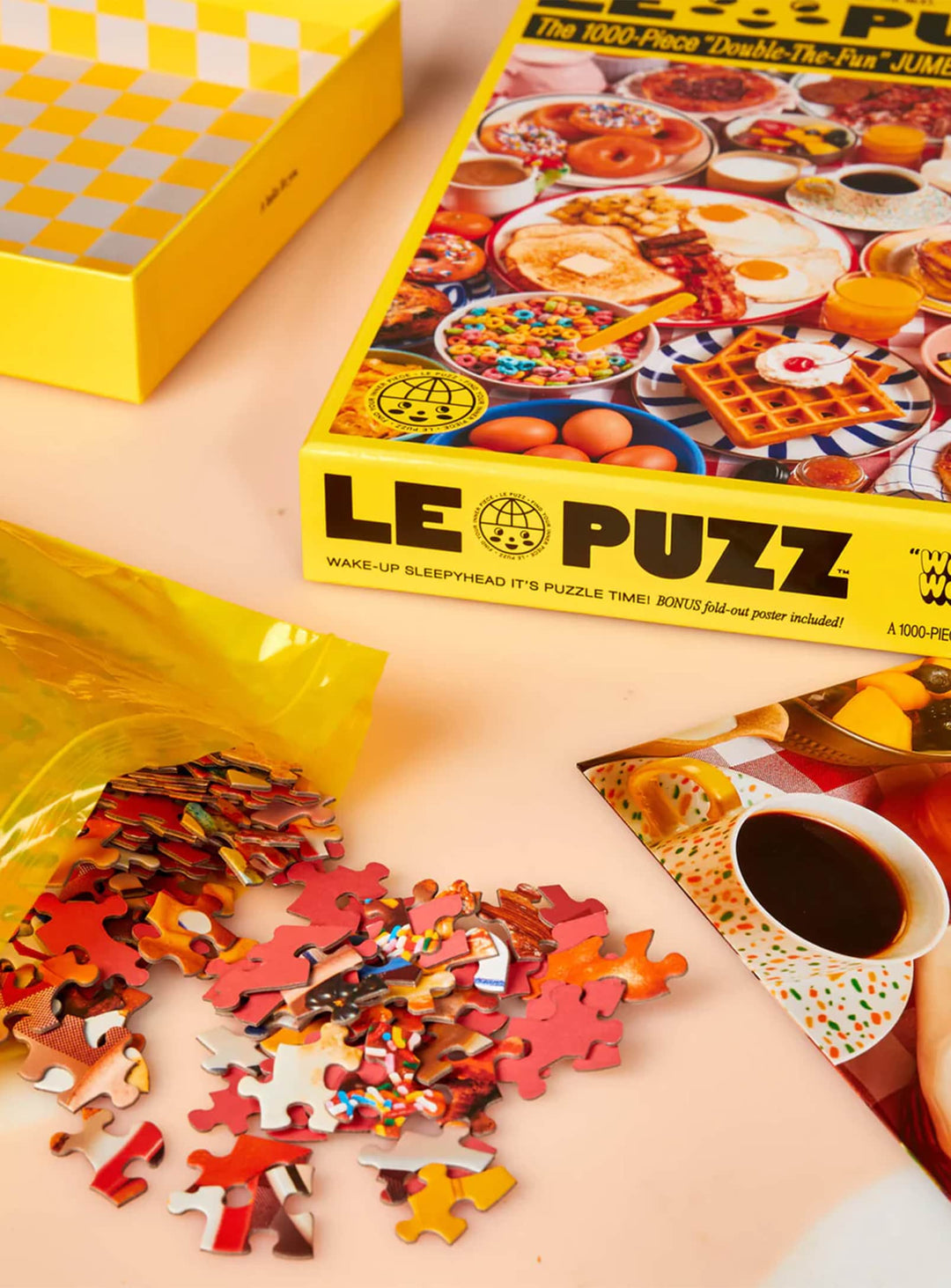 Puzzle Wakey Wakey Le Puzz : casse-tête coloré avec visuel petit-déjeuner.