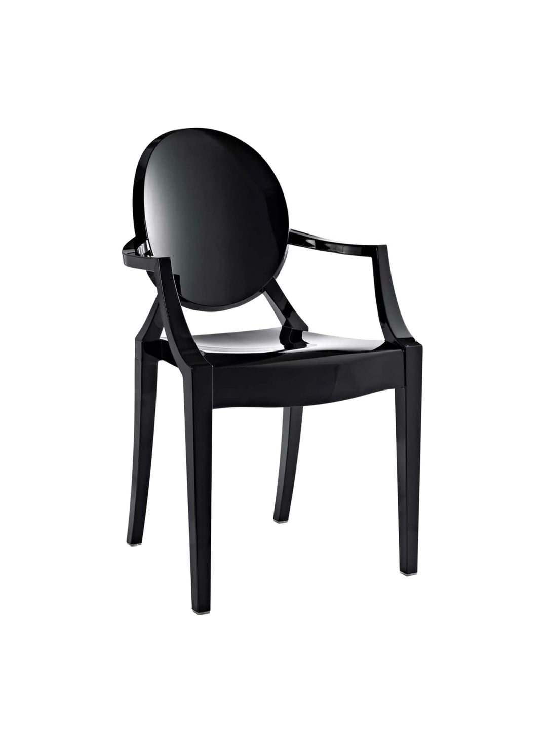 Chaise Nüspace Louis Ghost, design iconique transparent inspiré de Starck. noir