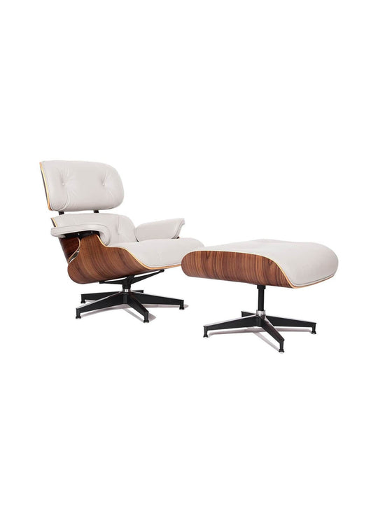 Lounge de Nüspace : fauteuil inspiré d’Eames, luxe et détente assurés. blanc