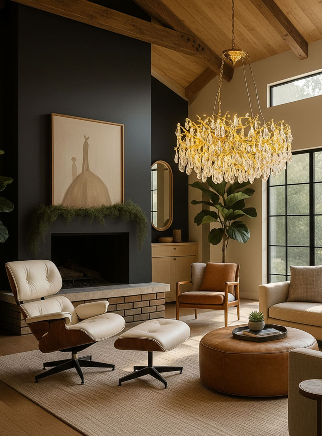 Fauteuil Lounge Nüspace : cuir, bois et style classique revisité. blanc