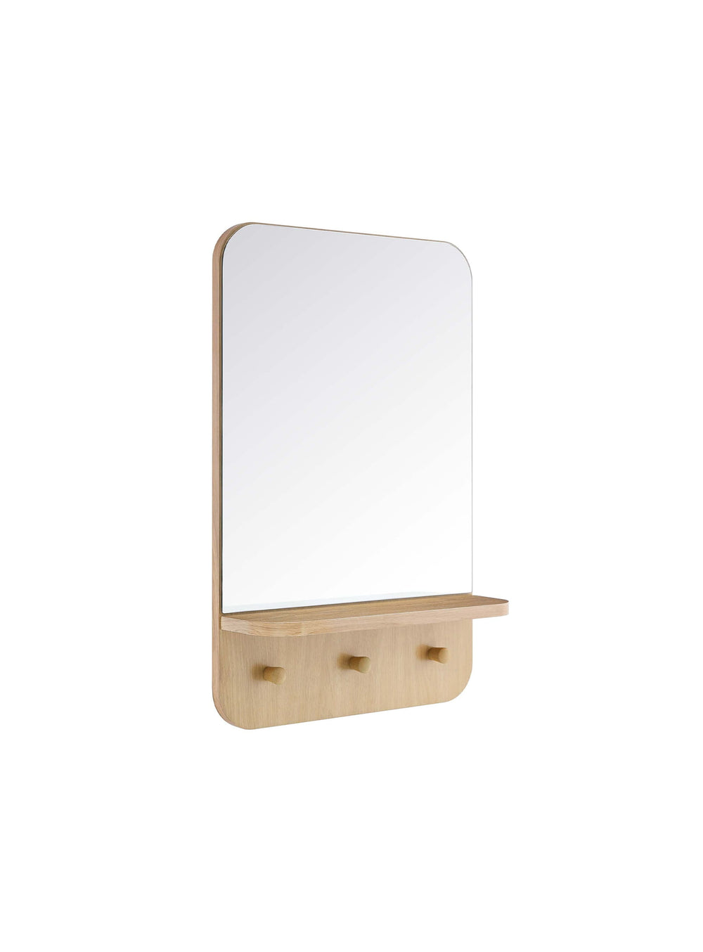 Le miroir Lumina allie rangement malin et esthétique contemporaine. chene