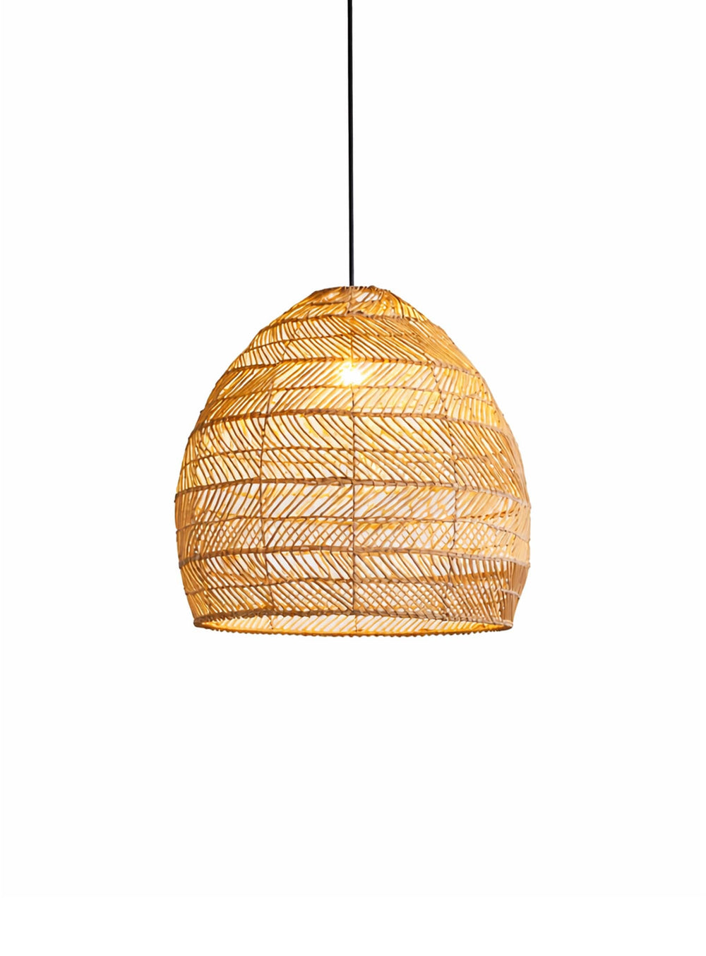 La lampe suspendue Luna apporte une touche naturelle et élégante à votre intérieur. naturel 18"