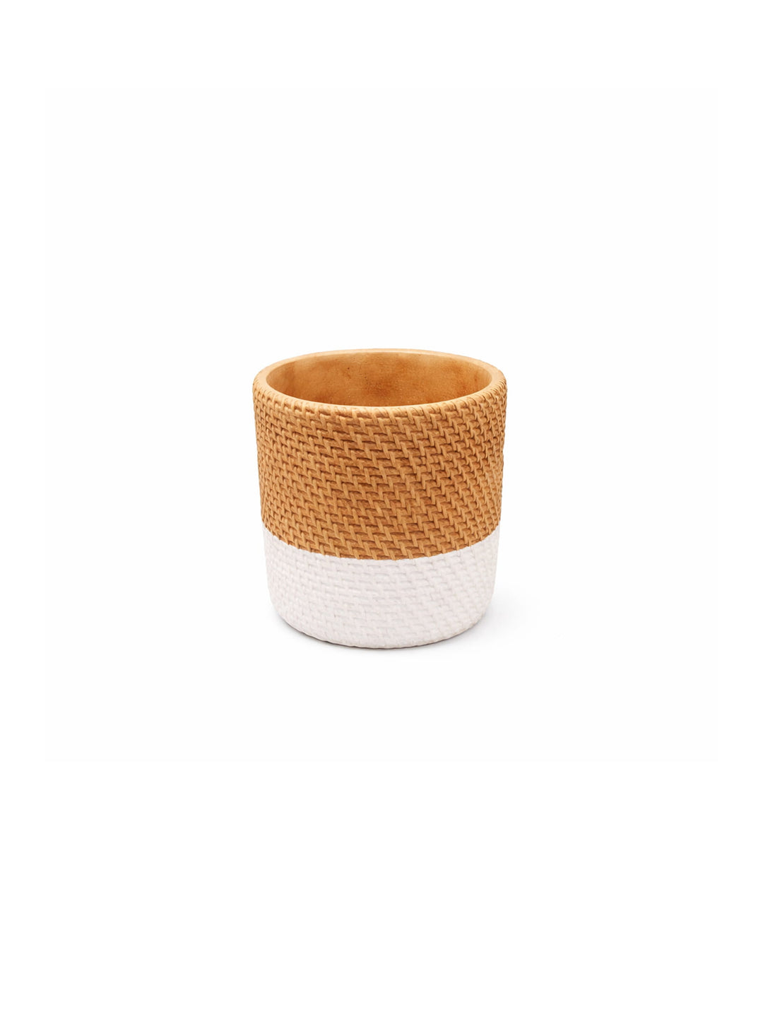 Cache-pots en ciment Maco décoratifs, esthétique bicolore et finition soignée. moyen