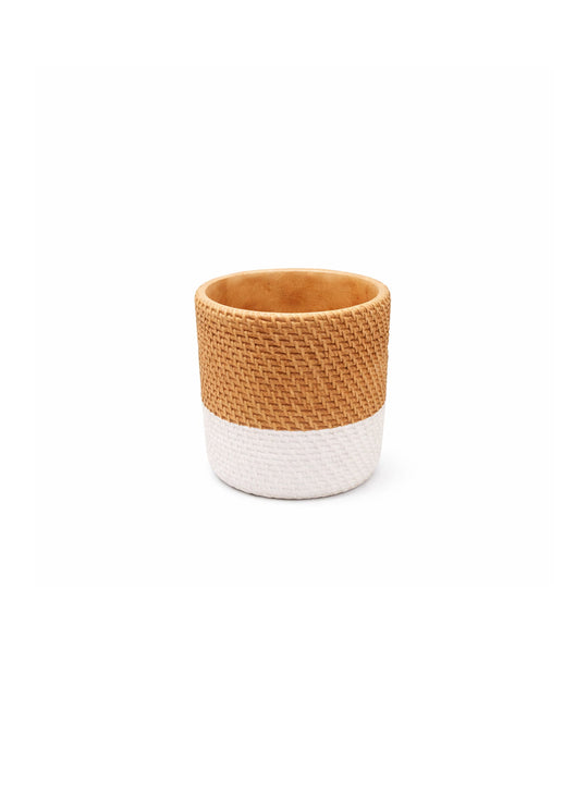 Cache-pots en ciment Maco décoratifs, esthétique bicolore et finition soignée. moyen