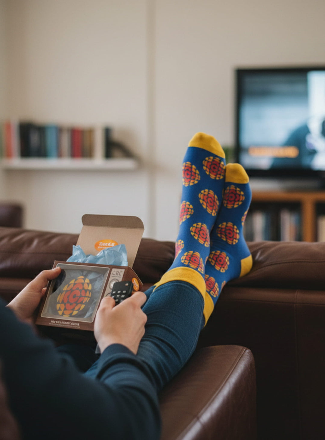 Bas CBC Main and Local, chaussettes rétro au logo vintage iconique de CBC.