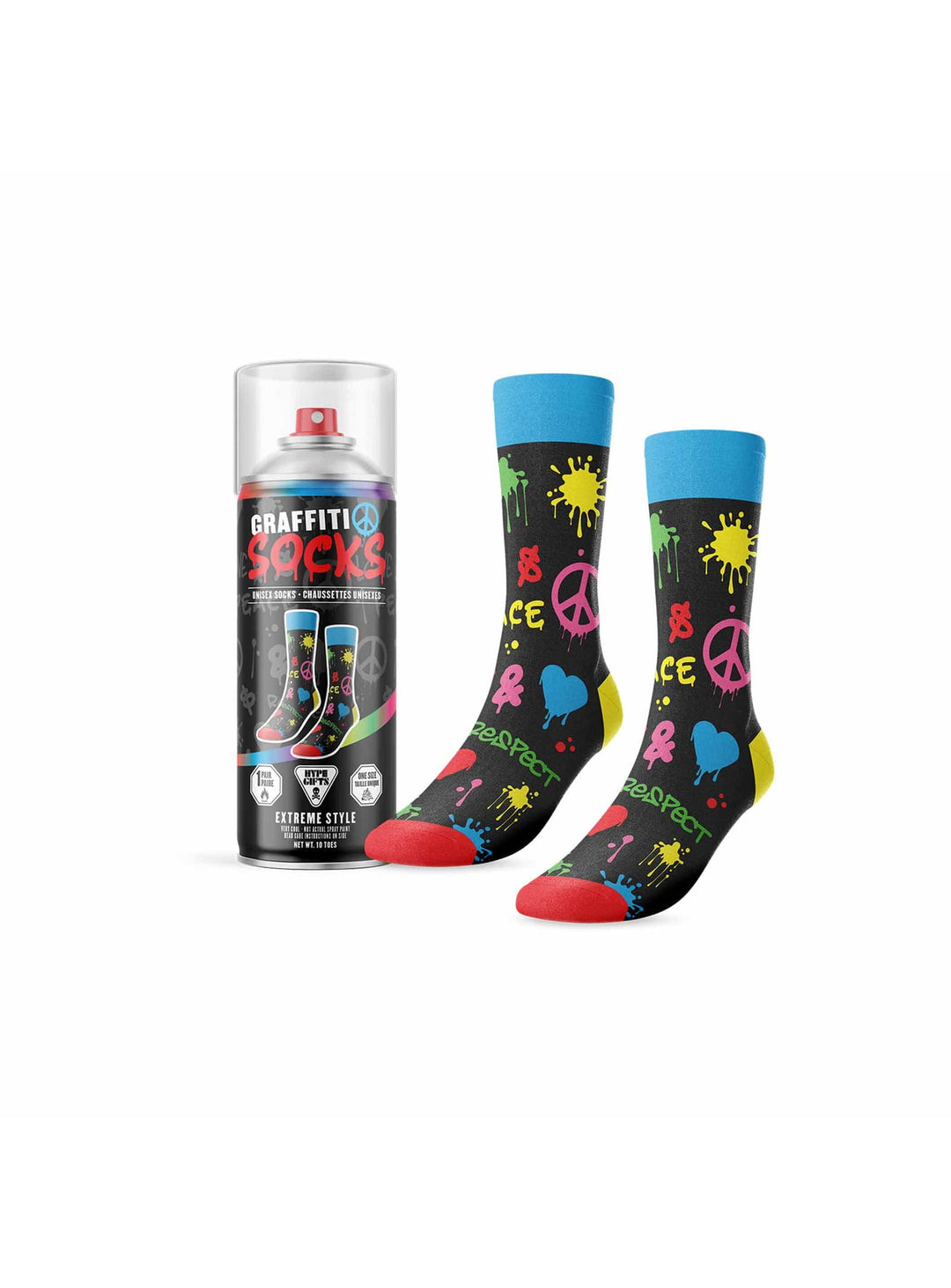 Bas Main and Local Graffiti : des chaussettes fantaisie inspirées du street art, colorées et pleines de caractère.
