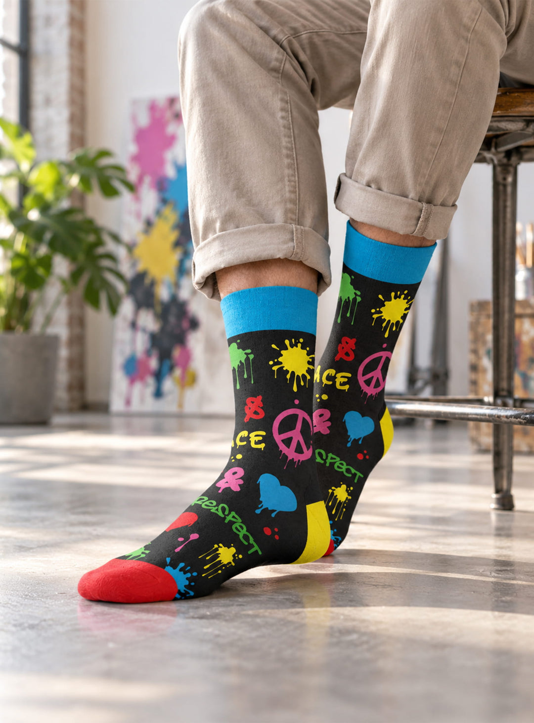 Bas Main and Local Graffiti : des chaussettes colorées au style urbain pour un look original et rebelle.