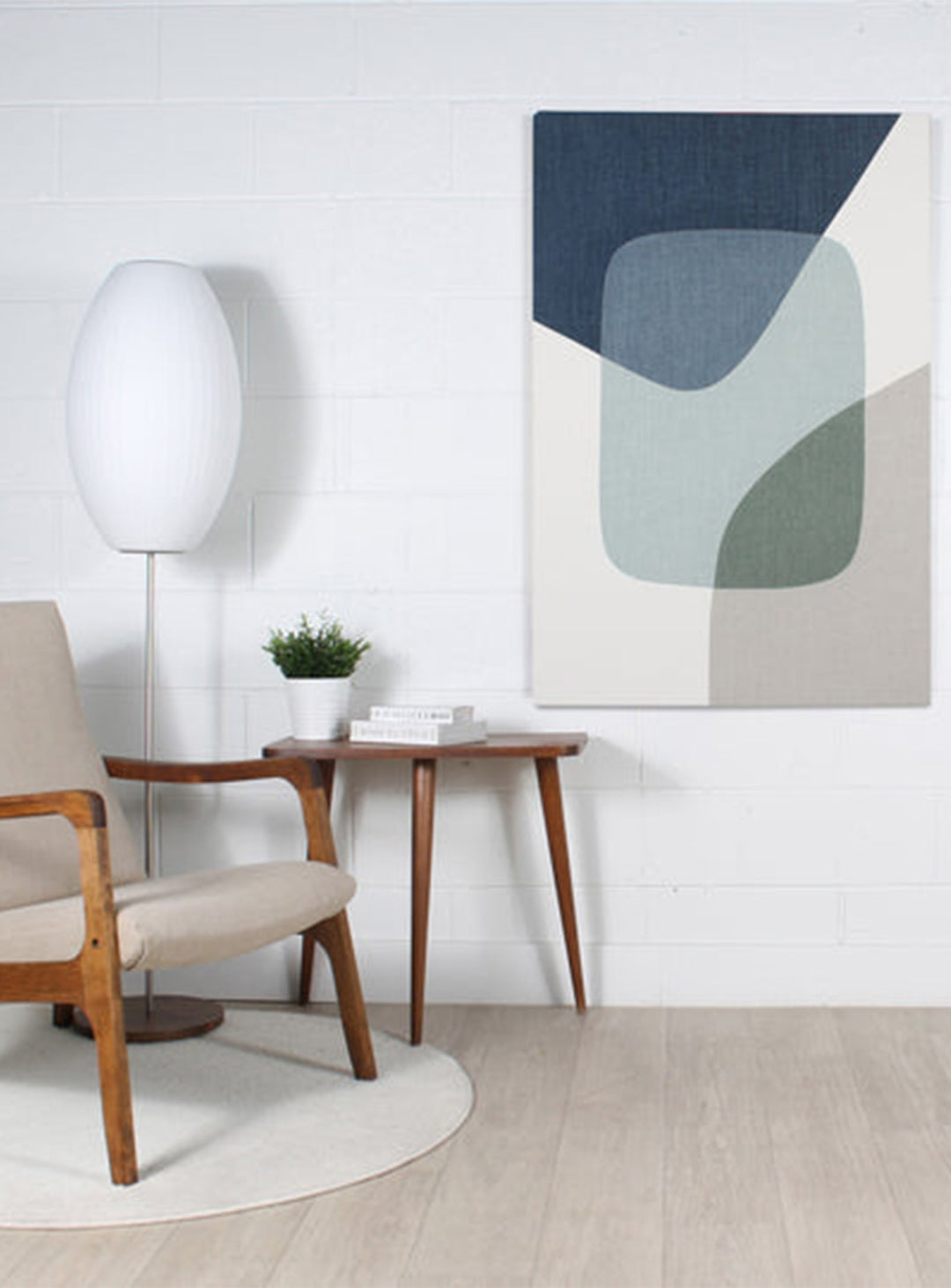 Toile Interaction de Marie Dooley : sérénité et équilibre en œuvre contemporaine.