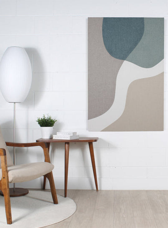 Marie Dooley Riviera : tableau artisanal en tissu cousu à la main au Québec.