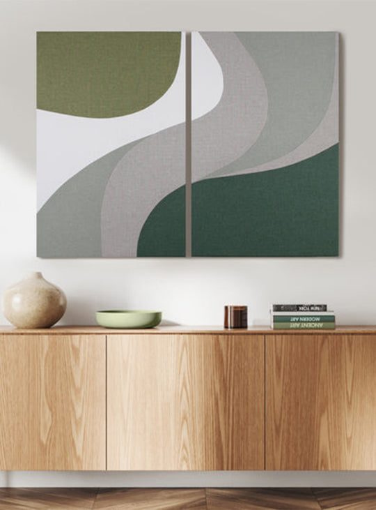 Marie Dooley Vision : toiles abstraites en tissu Billy texturé et doux.