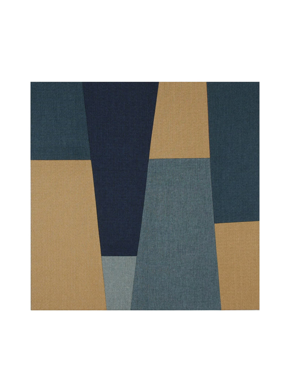 Toiles murales Vitrail de Marie Dooley : triptyque abstrait en bleu et jaune.