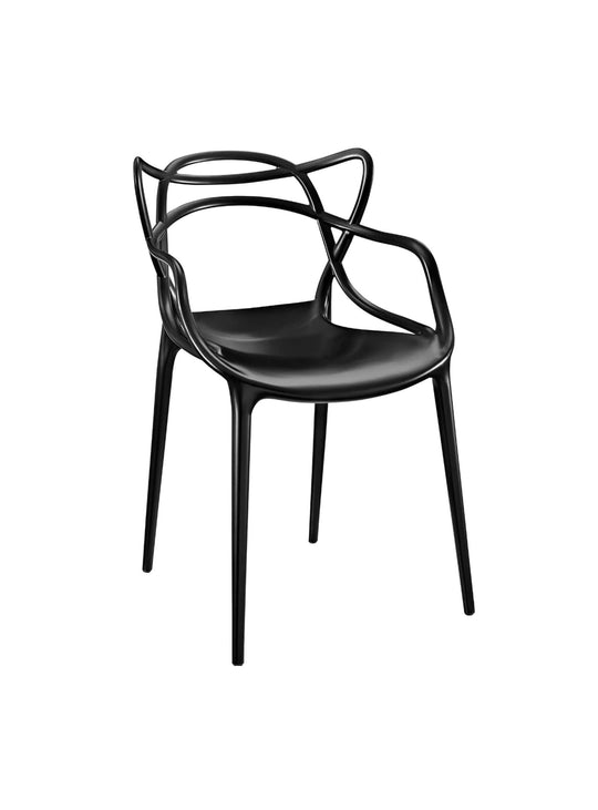 Chaise à dîner Nüspace Masters, synthèse élégante de styles iconiques. noir