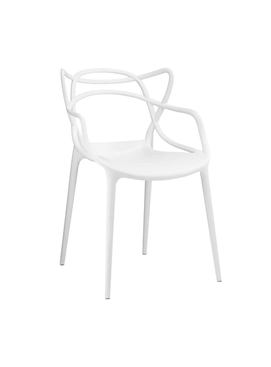 Chaise Nüspace Masters, lignes entrelacées et esthétique contemporaine. blanc