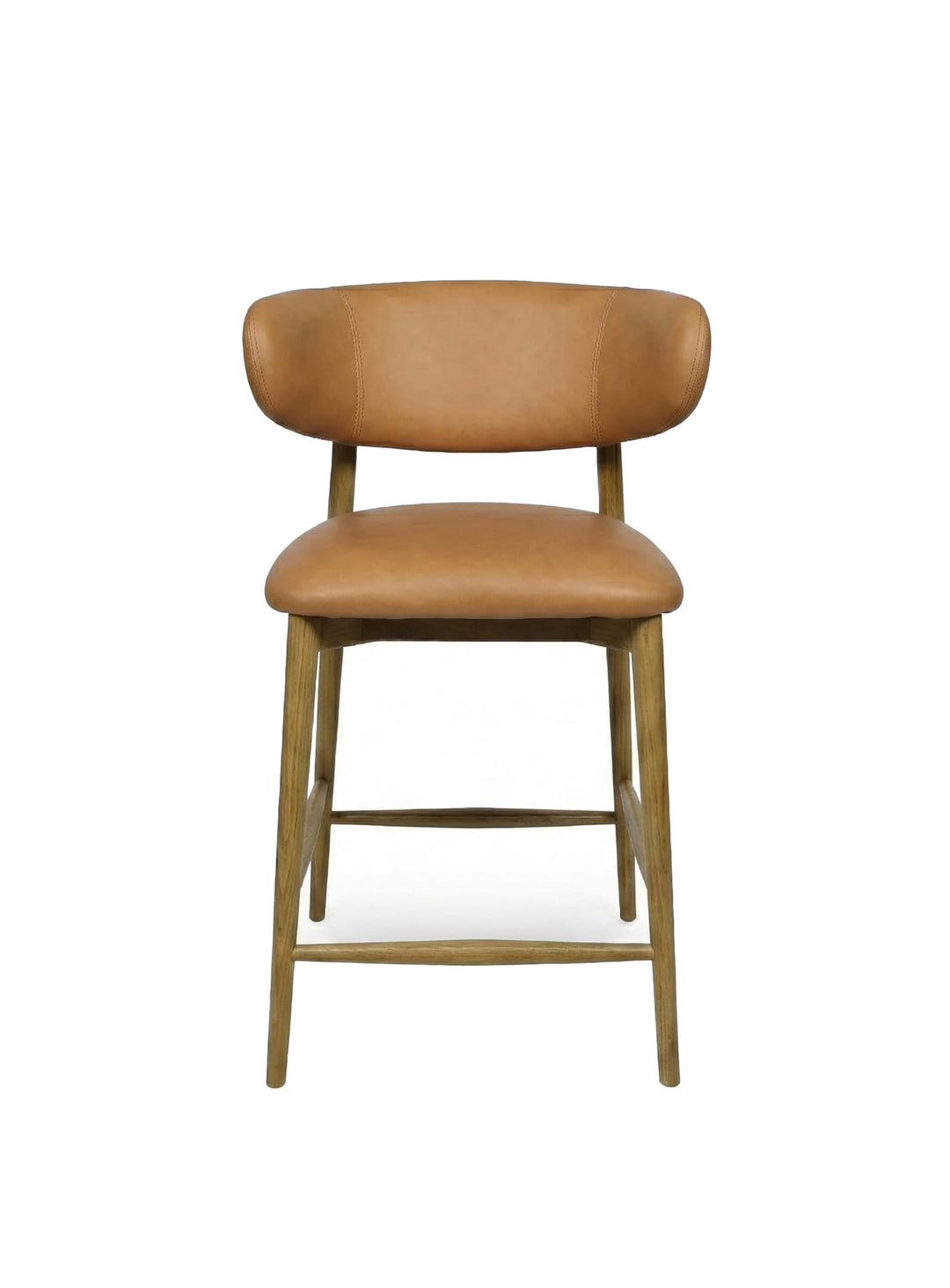 Tabouret de comptoir Milo avec repose-pied intégré pour plus de détente. tan