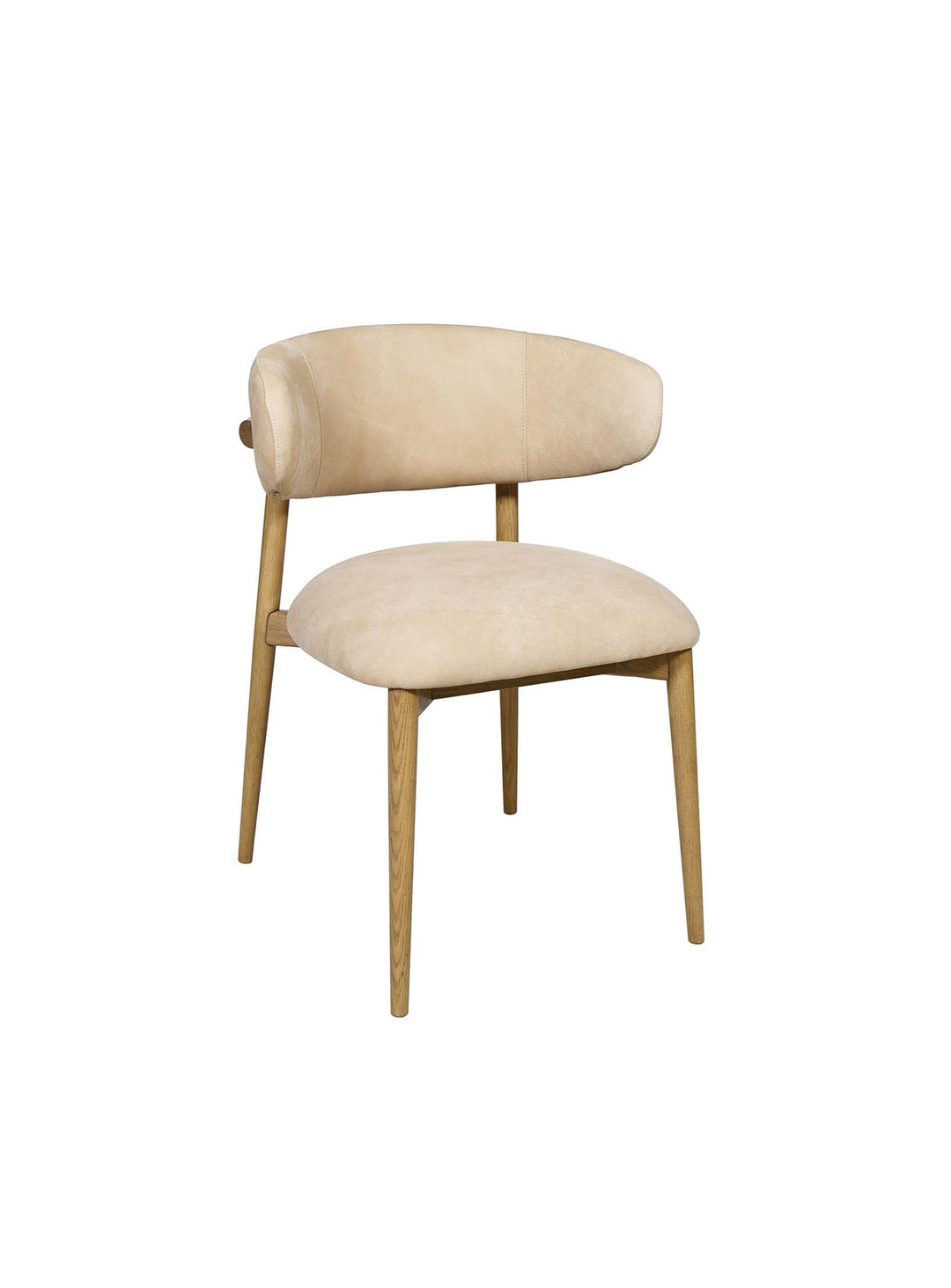 Chaise à dîner Milo, confort en tissu ou cuir pour des repas agréables. naturel