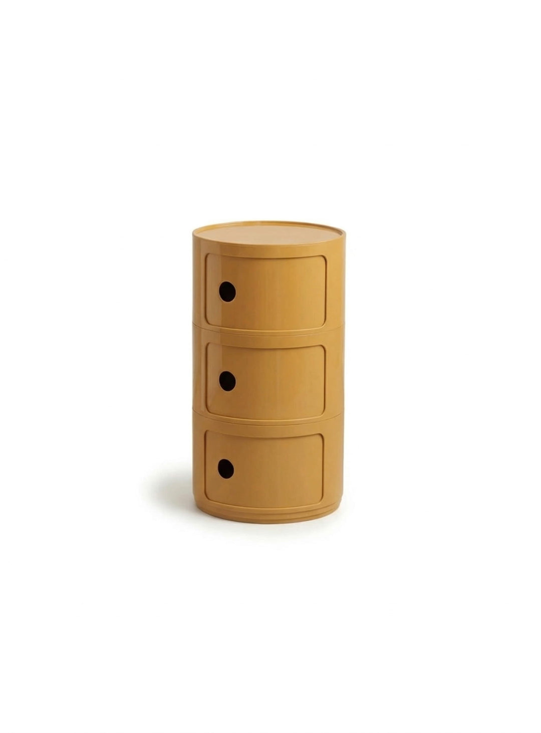 Table d’appoint Moderno 3 avec rangement compact et design moderne. jaune moutarde