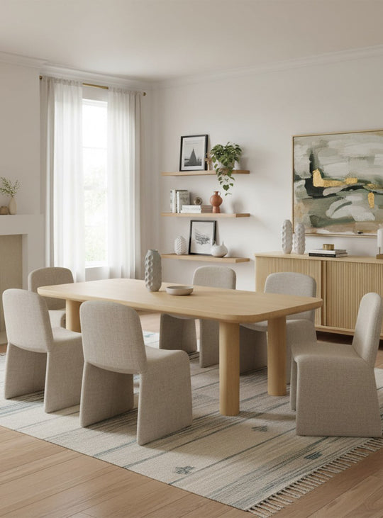 Moe’s Home Anders : table de salle à manger sculpturale et moderne.