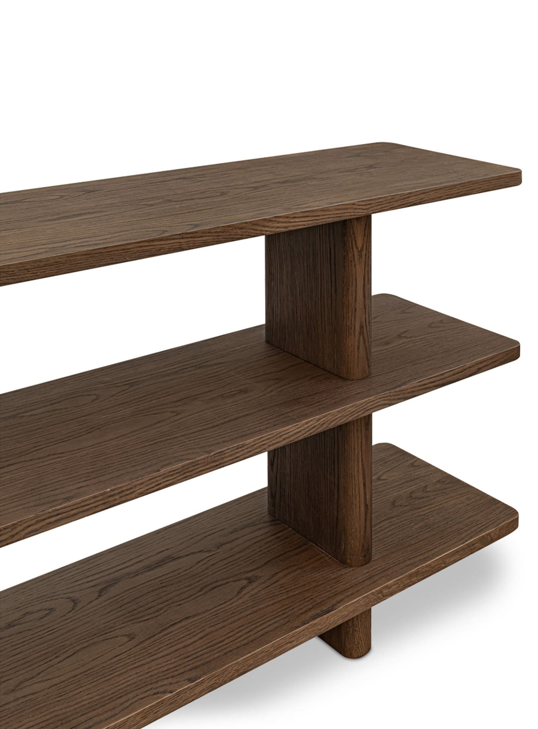 Moe’s Home Casey : bibliothèque moderne et chaleureuse en bois naturel. Noyer.