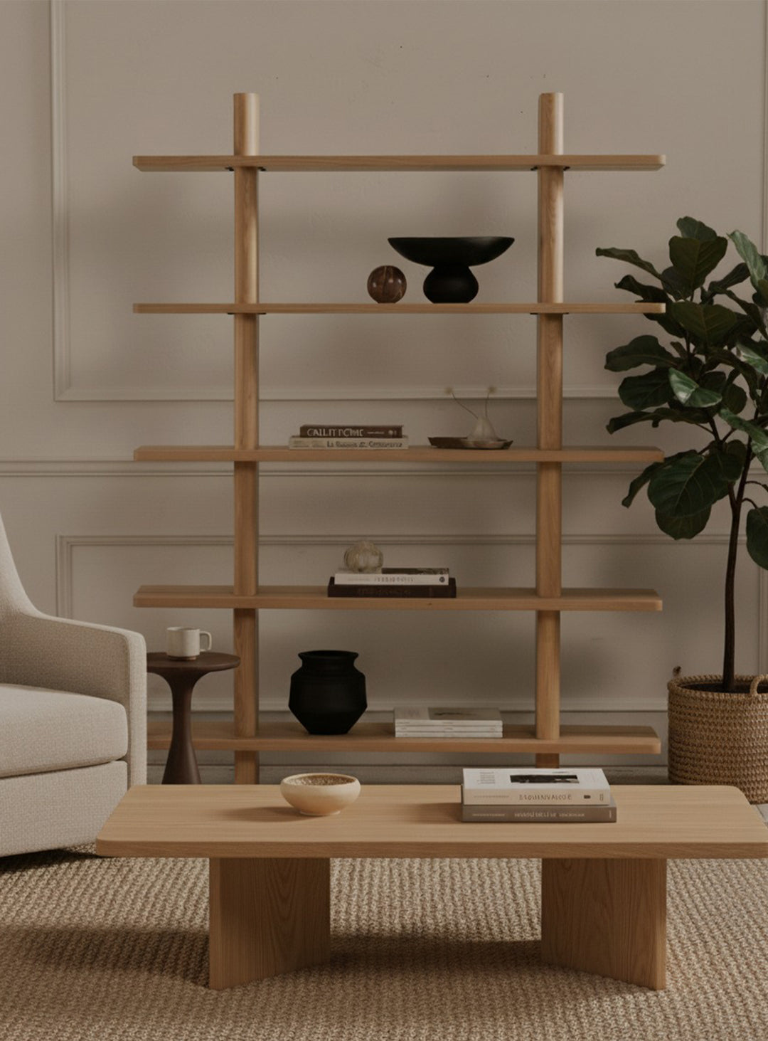 Moe’s Home Casey : bibliothèque esthétique et pratique pour tout intérieur. Naturel.