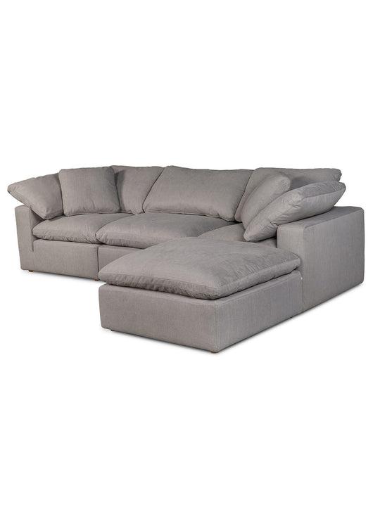 Clay, sofa sectionnel avec revêtement Performance hydrofuge durable. gris clair