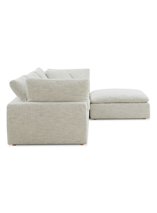 Sofa Clay, confort de plumes et fibres dans un design modulable. sable