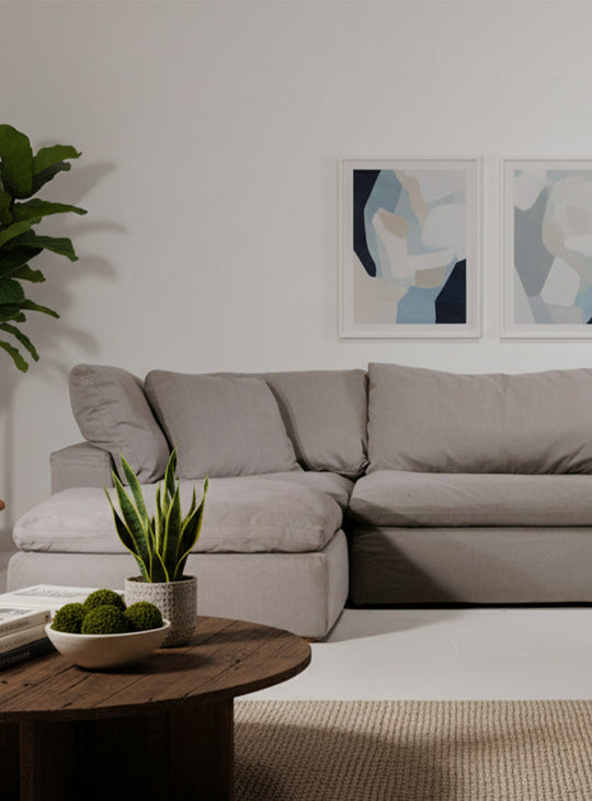 Sofa sectionnel Clay, modulable et ultra-confortable en tissu résistant. gris