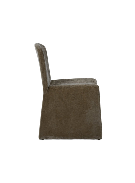 Chaise de salle à manger Ella de Moe’s Home : silhouette sculpturale et chic. Vert.