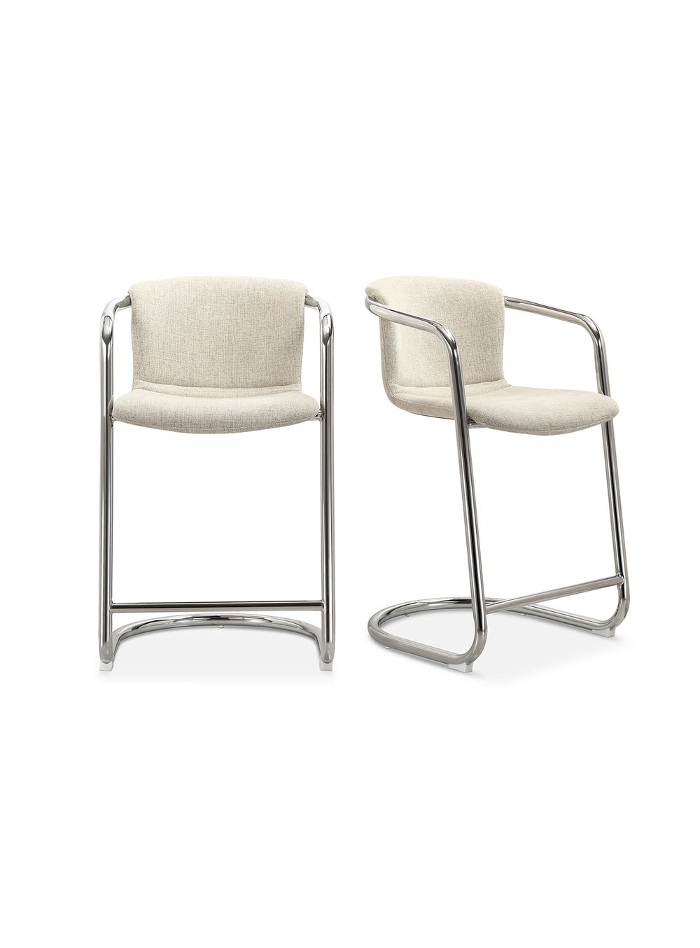 Freeman, tabouret de comptoir chromé au design raffiné et rétro.