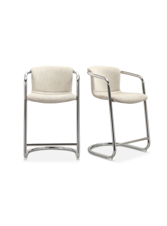 Freeman, tabouret de comptoir chromé au design raffiné et rétro.