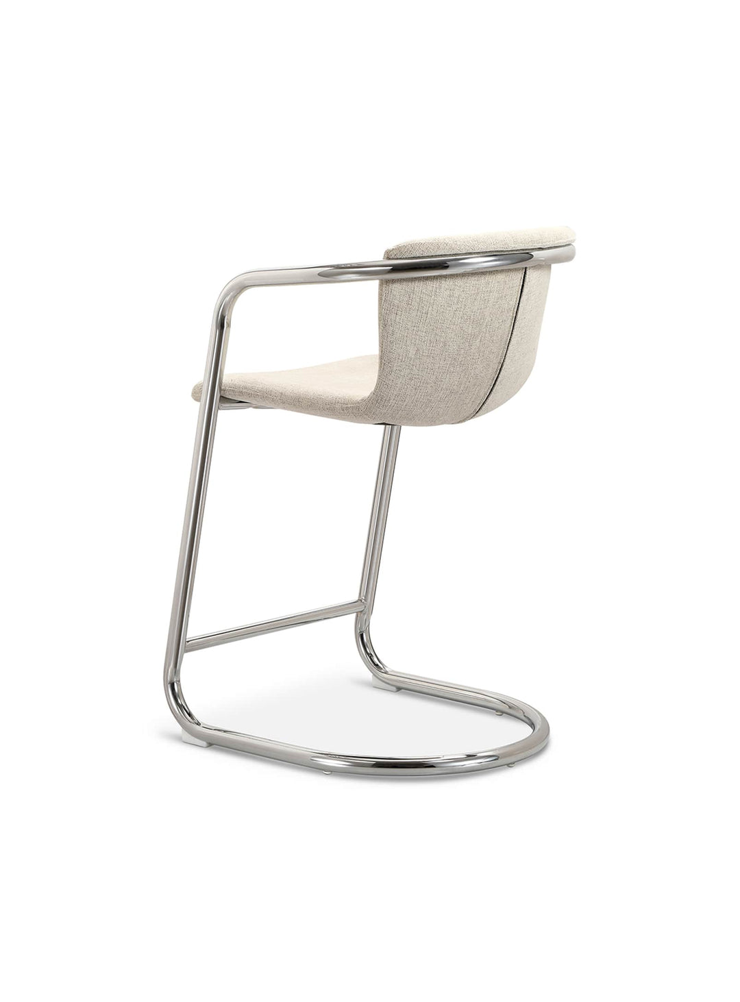 Tabouret Freeman, alliance parfaite du chrome et du confort.