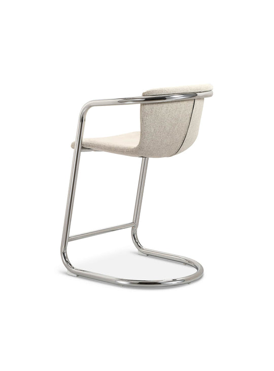 Tabouret Freeman, alliance parfaite du chrome et du confort.
