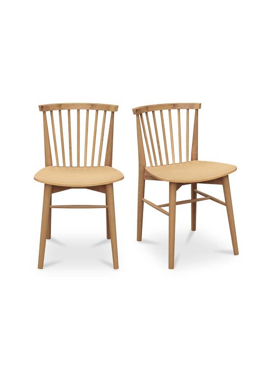 Moe’s Home Marley : chaise de salle à manger robuste et raffinée en bois naturel.