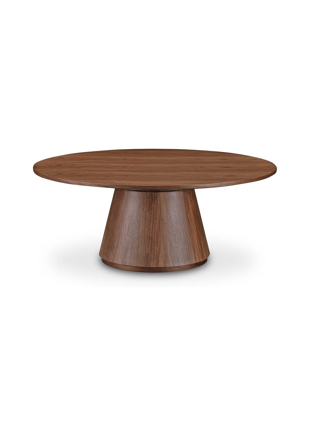 La table à café ronde Otago de Moe's Home, design contemporain en noyer. 