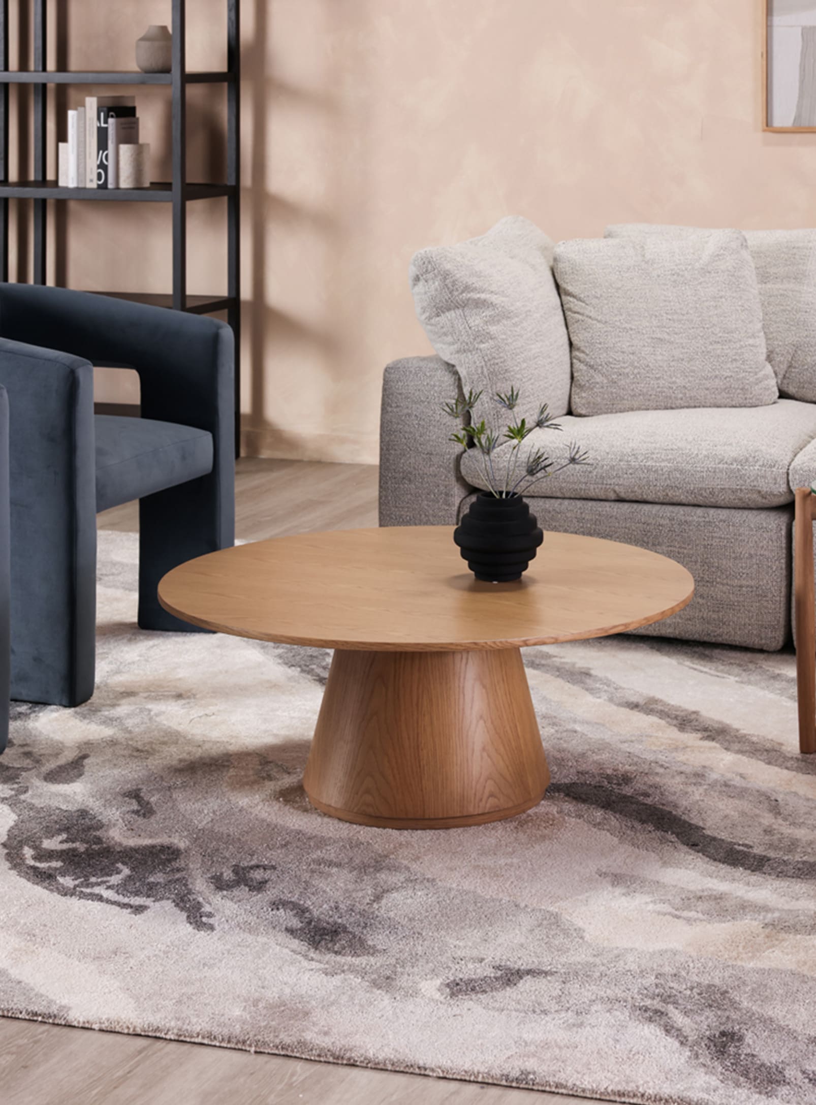 Otago: Round oak or walnut coffee table - Moe's – Nüspace