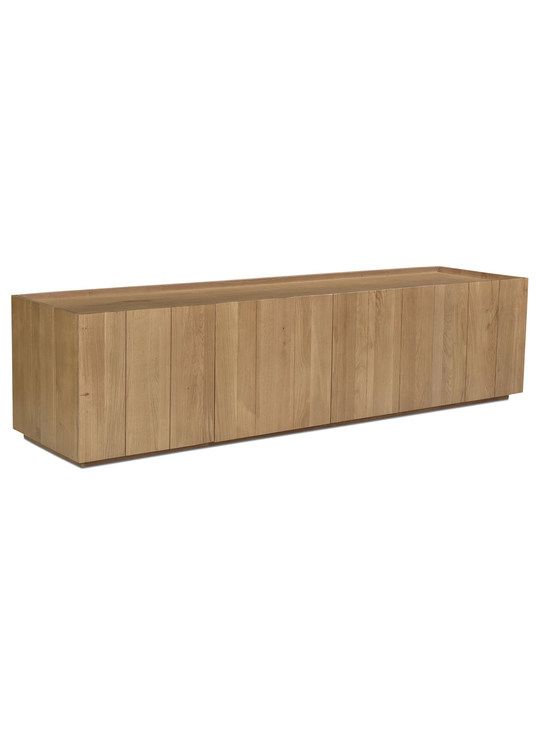 Plank, meuble TV en bois naturel au design organique et chic.