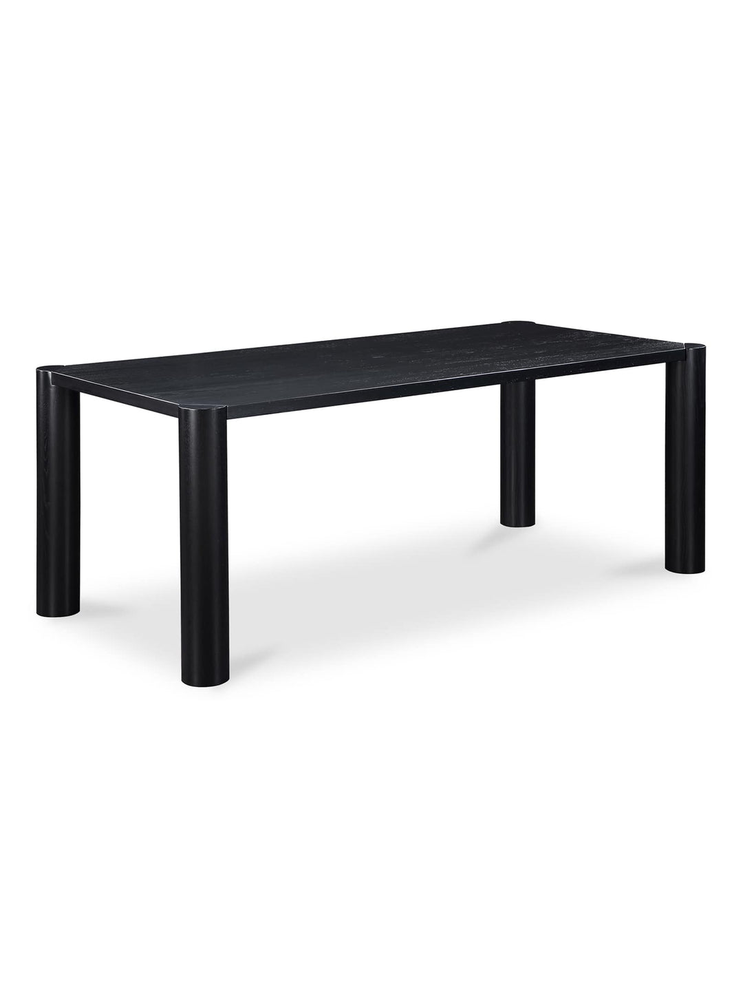 La table à dîner Post de Moe's Home : géométrie douce et chaleur du chêne. Noir.