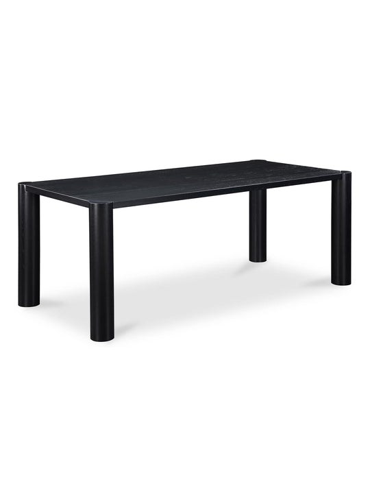 La table à dîner Post de Moe's Home : géométrie douce et chaleur du chêne. Noir.
