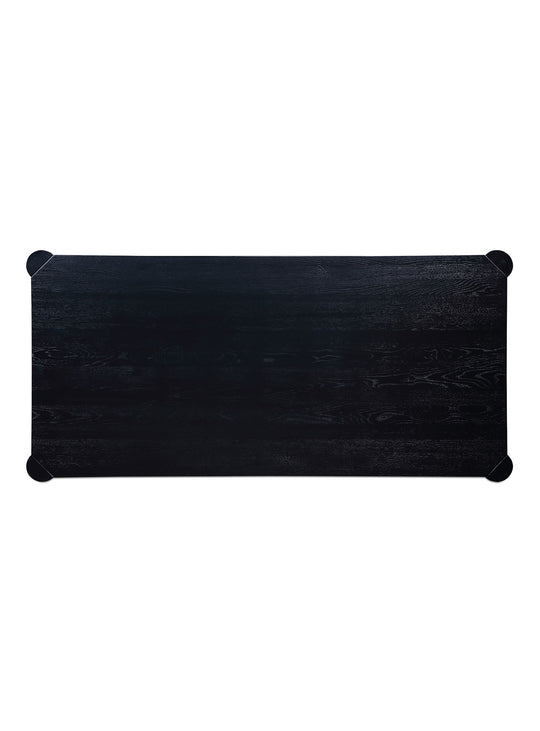 La table à dîner Post de Moe's Home : modernité et authenticité du bois massif. Noir.