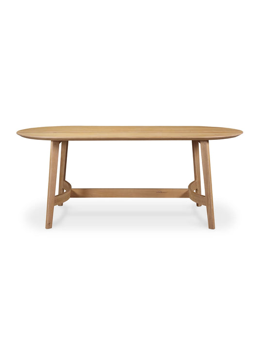 Table Trie de Moe’s Home, chaleur du bois et lignes épurées.