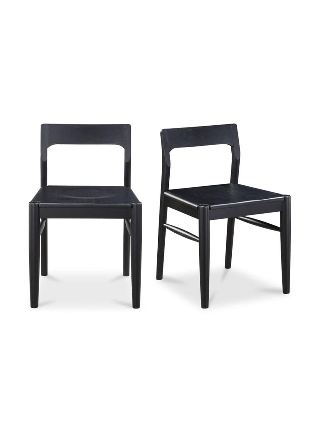 Moe's Owing : chaise à dîner robuste en bois massif et sans assemblage. Noir.