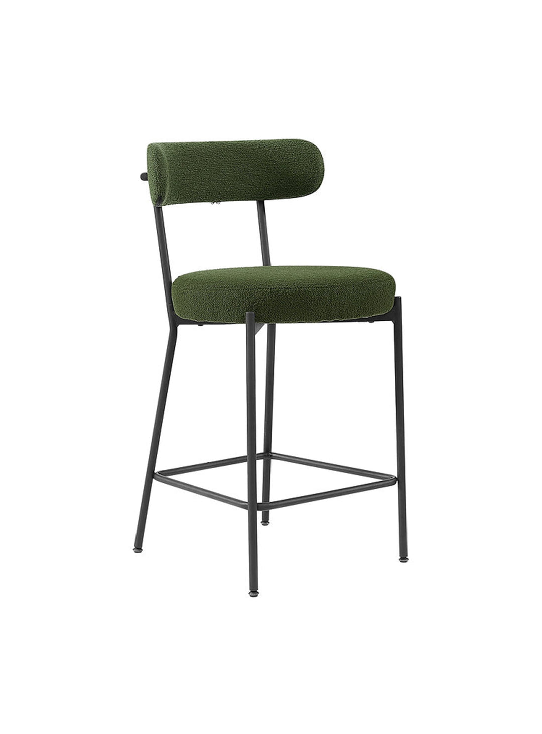 Optez pour le tabouret de comptoir Nüspace Molly, chic et confortable en tissu bouclé. vert