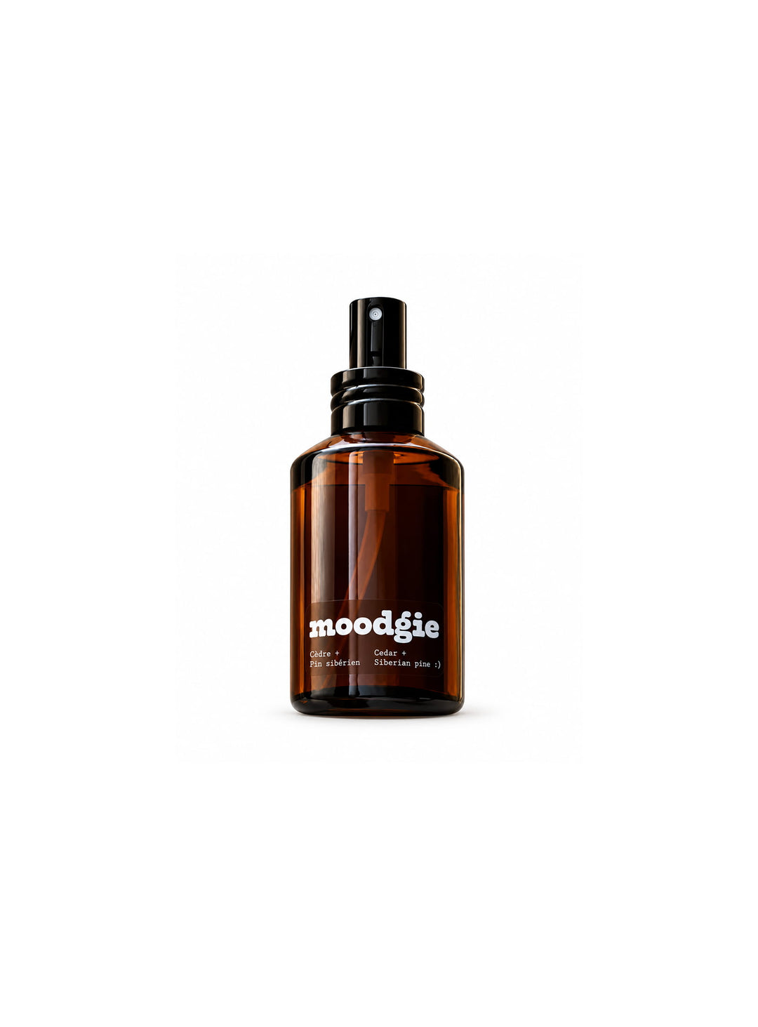 Parfum d’intérieur moodgie, une brume parfumée artisanale qui crée une ambiance raffinée et enveloppante. cedre + pin sibérien