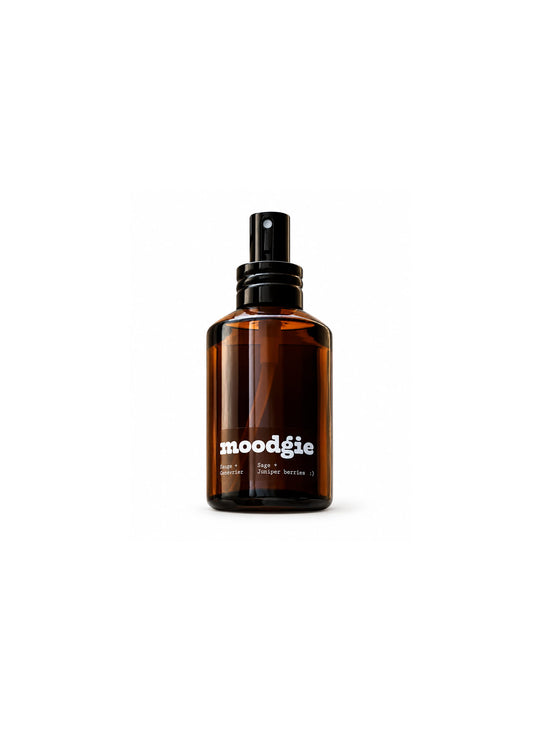 Parfum d’intérieur moodgie 120 ml, idéal pour rafraîchir salon, chambre, entrée ou bureau en quelques vaporisations. sauge  + genevrier