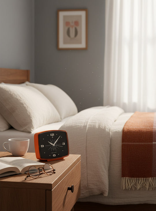 Brooklyn de Newgate, réveil rétro chic au format pratique et compact. Orange citrouille