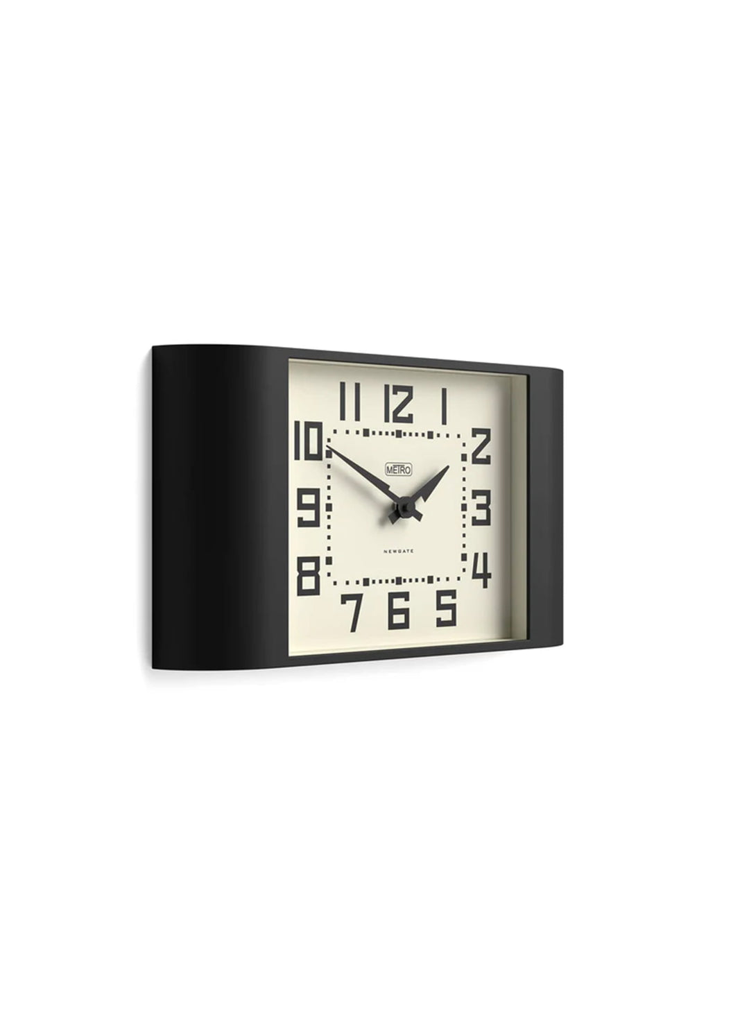 Horloge murale Metro Newgate : horloge design, inspiration métro et style années 60. noir