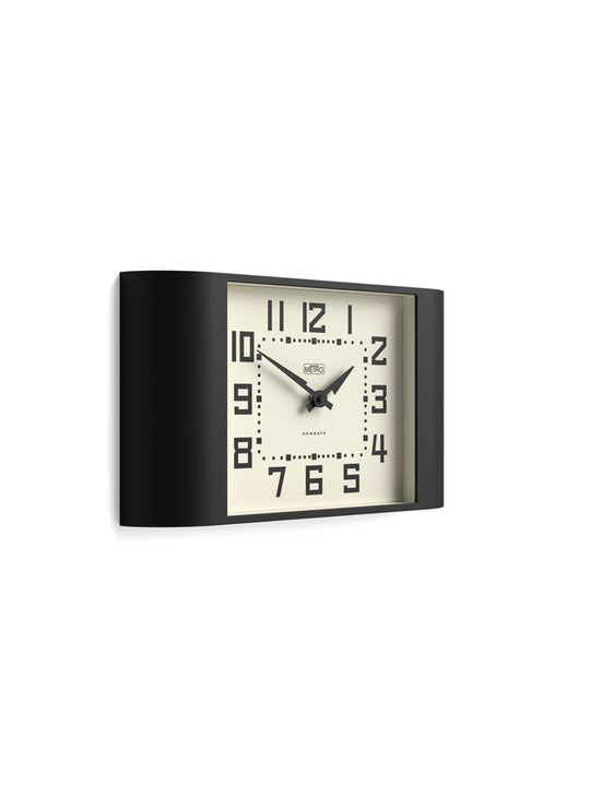 Horloge murale Metro Newgate : horloge design, inspiration métro et style années 60. noir