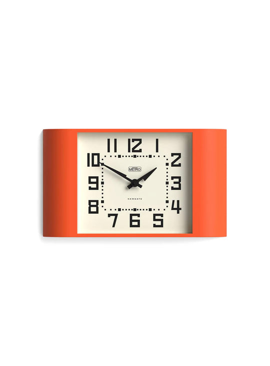 Horloge murale Metro Newgate : horloge design, style industriel et contemporain. orange