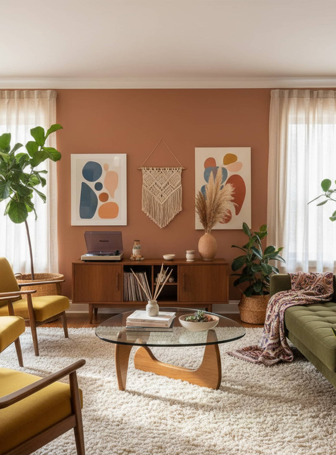 Table à café Noguchi Nüspace : élégance japonaise et formes fluides. noyer