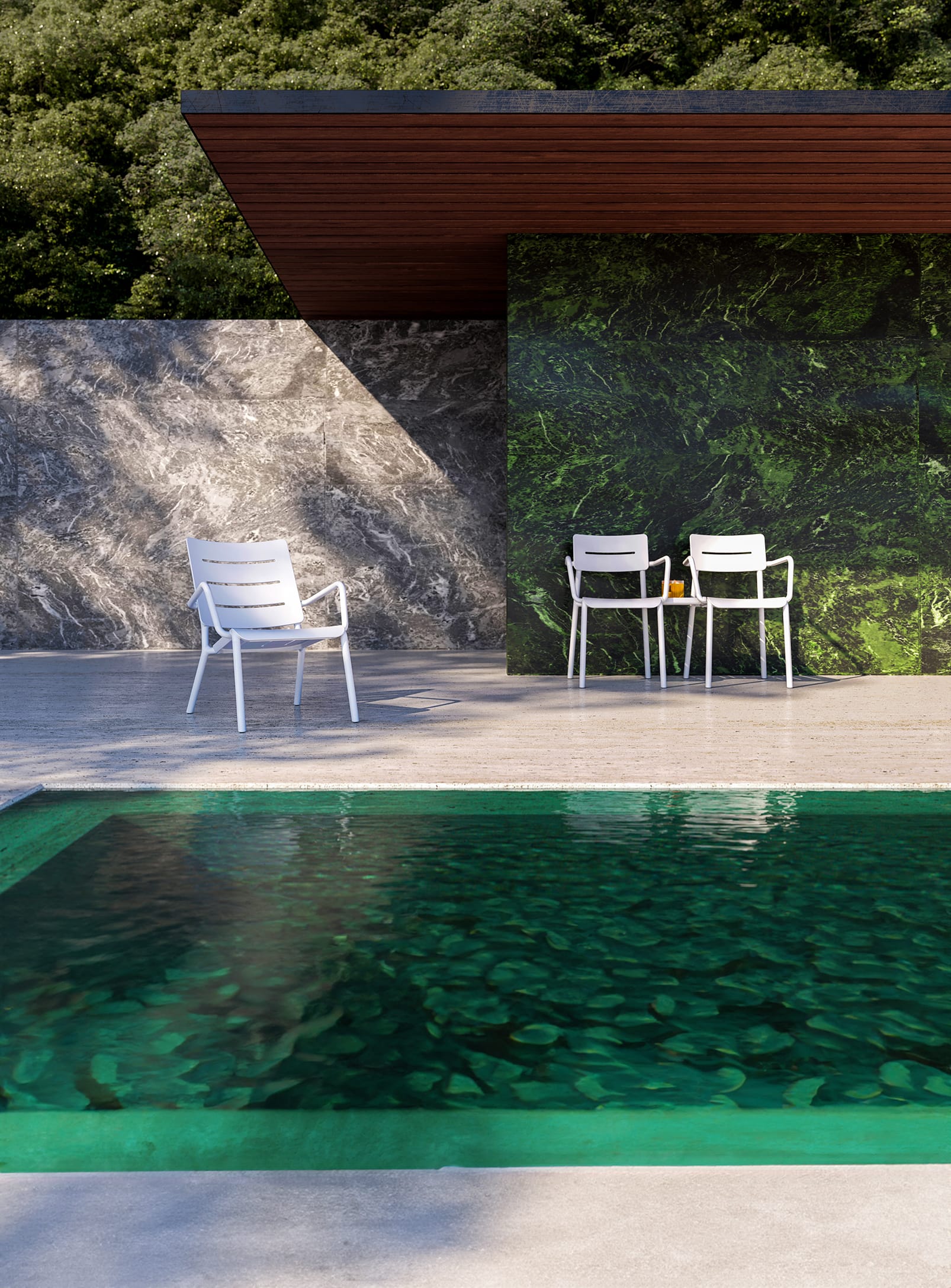 OUTO, indoor and outdoor chairs, with armrests, by TOOU – Nüspace