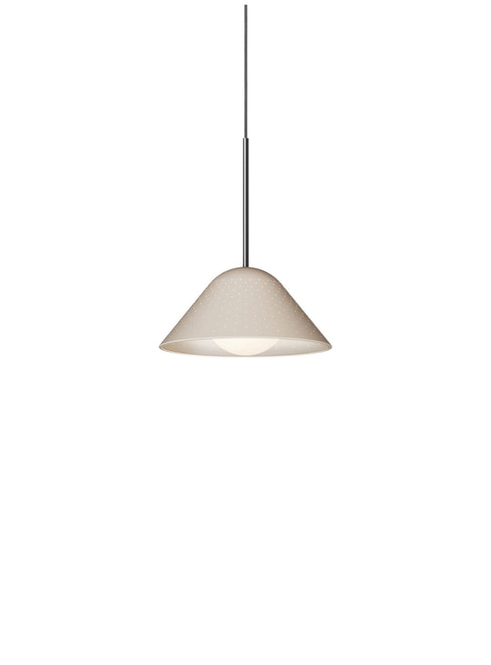Lampe suspendue Bola Bell Pablo Designs, un luminaire LED élégant aux finitions terreuses et chaleureuses. sable
